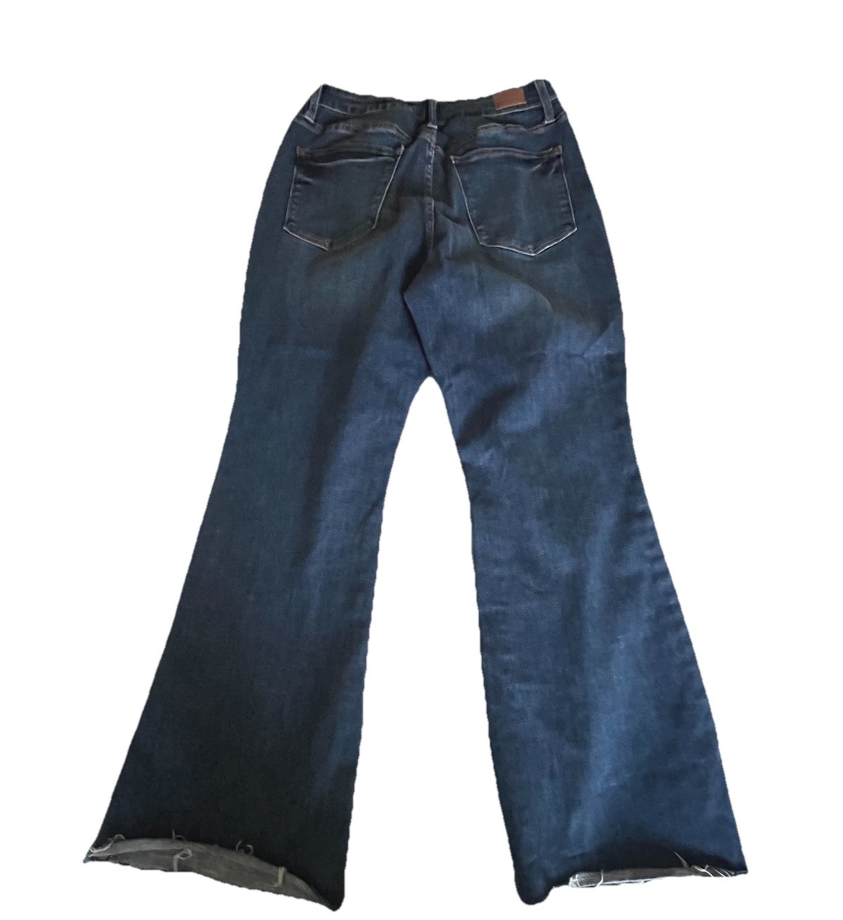 Judy Blue Jeans Womens Control Top Flare Bootcut Size 14W Frey Hem Denim Jeans