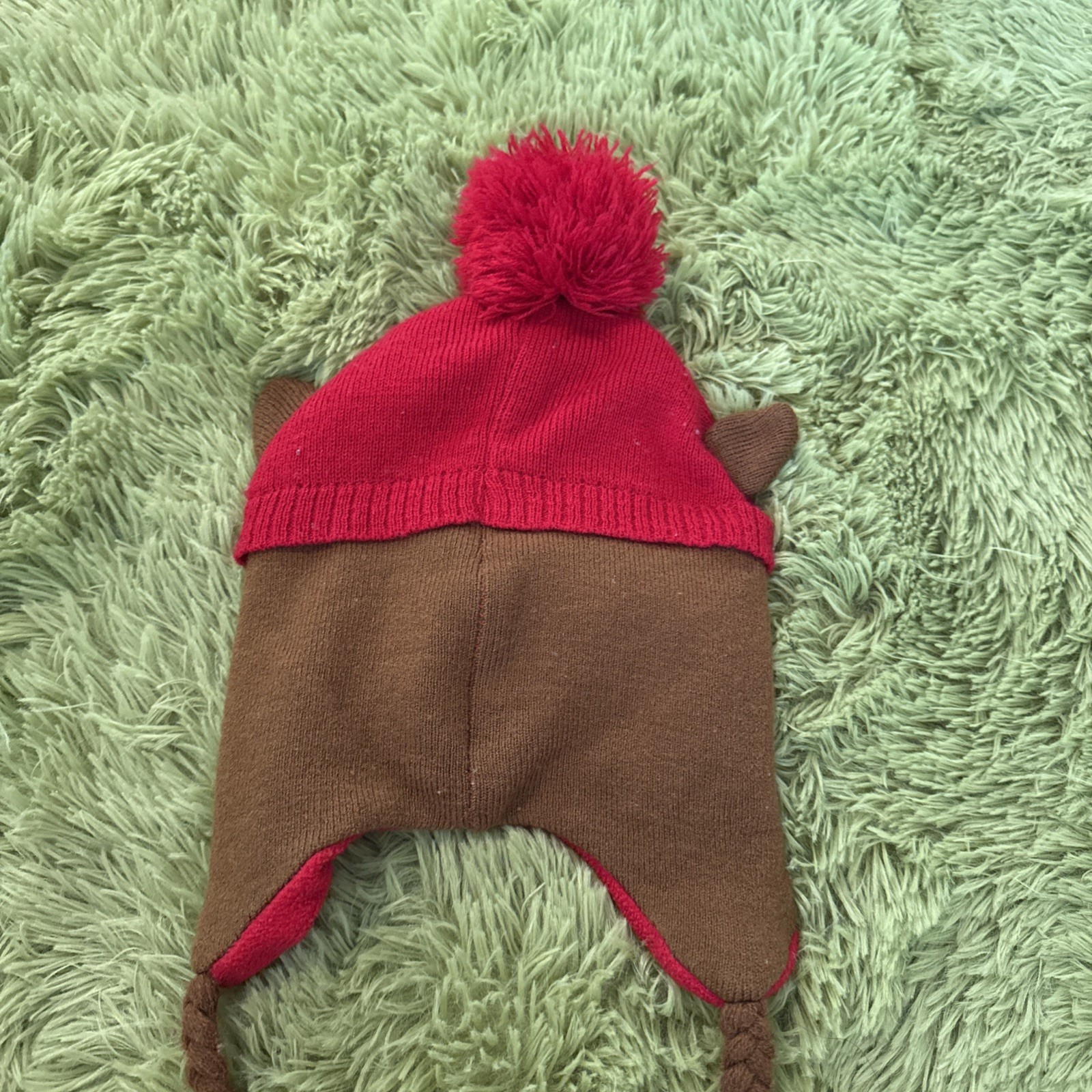 Buc-ees Beaver Beanie Knit Hat One Size Fits Most Pom Top Beaver Ears