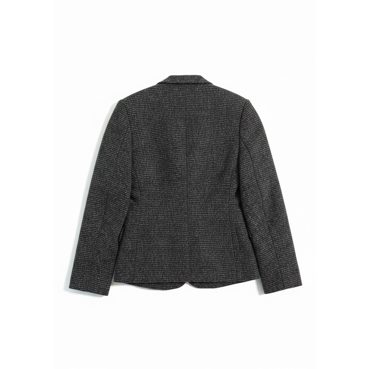 Anthropologie Cartonnier Knit Blazer Women Large Black Parisian Single Button