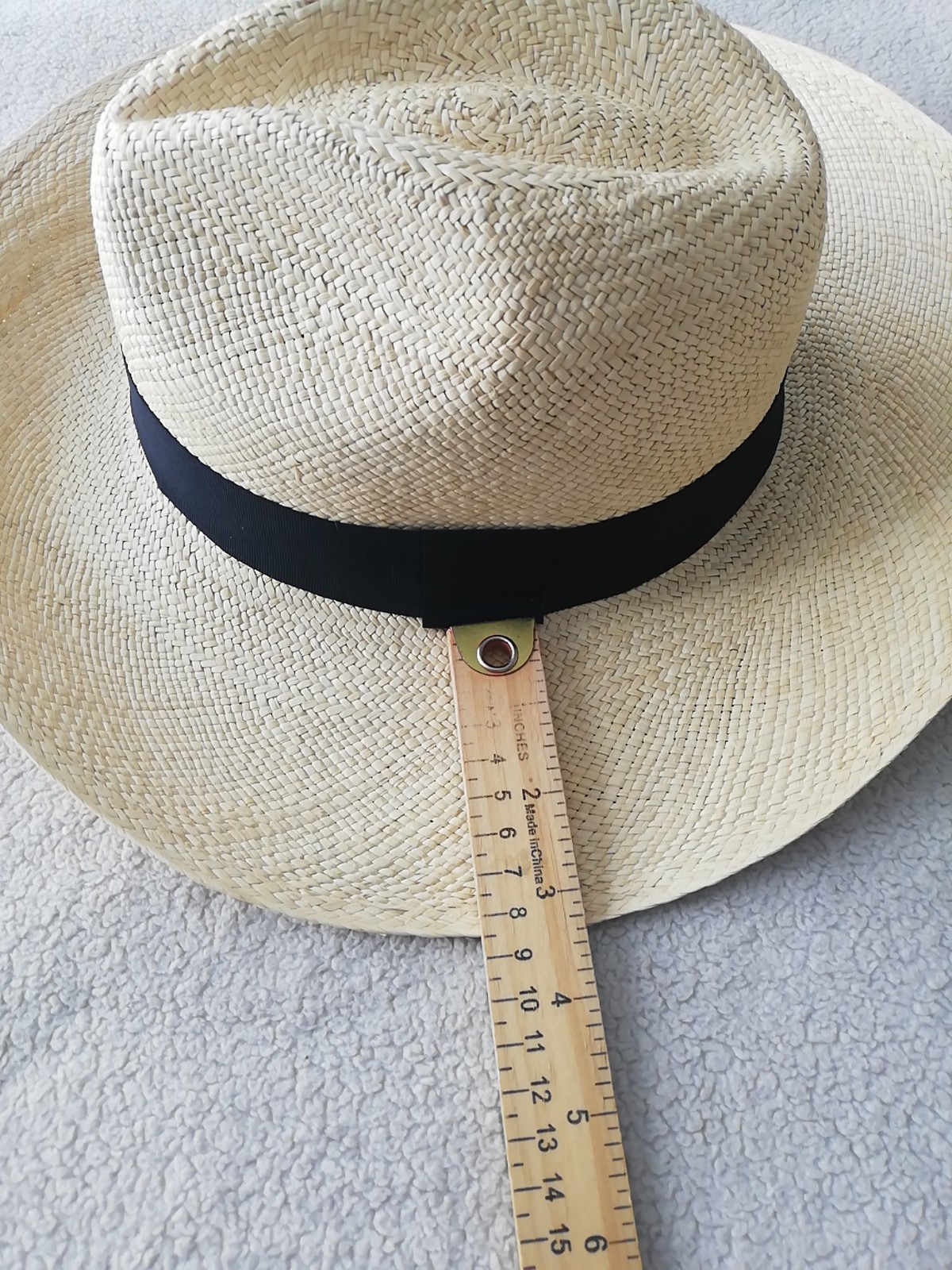 GENUINE ECUADOR HAT “PANAMA HAT” 100% TOQUILLA STRAW LARGE 60Cm CLASSIC BEIGE