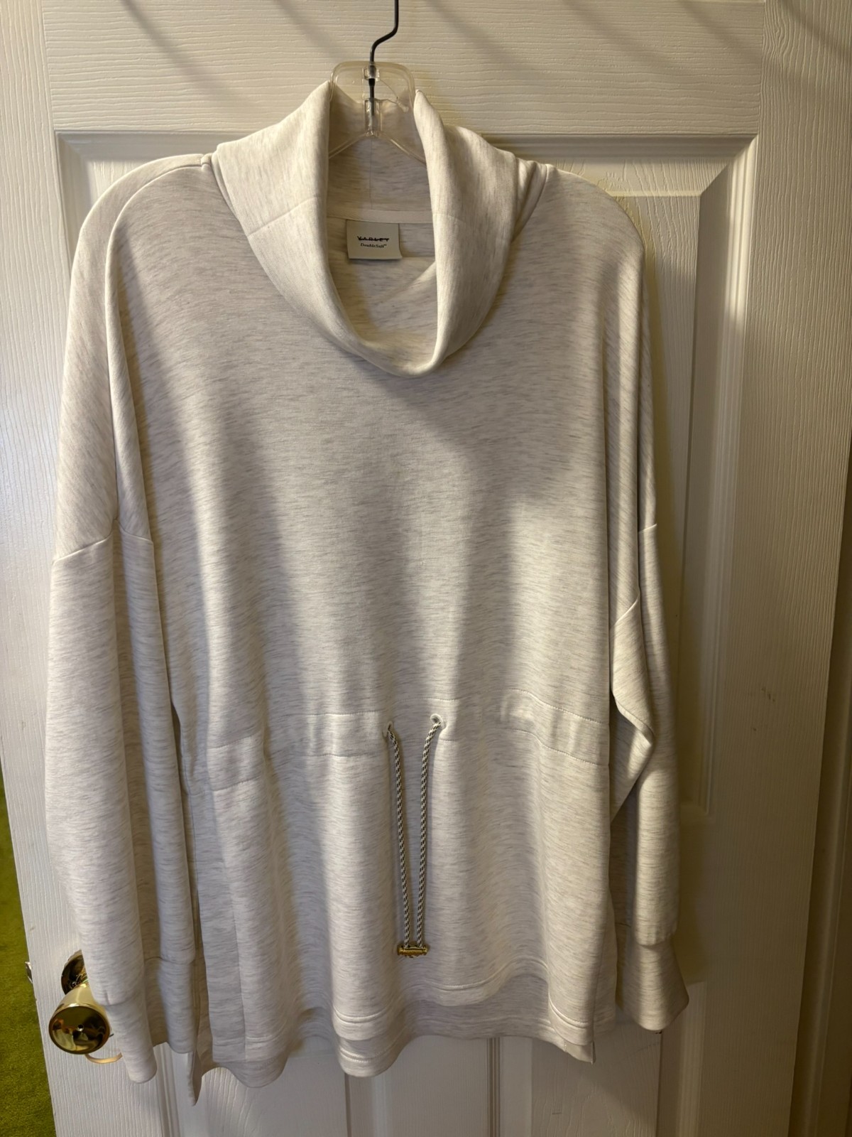 NEW WITH DEFECT Varley DoubleSoft Freya Cowl Neck Pullover Sweatshirt Gray SZ M