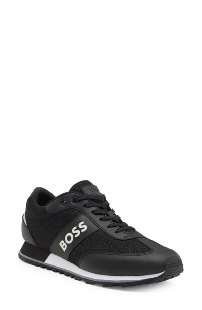 HUGO BOSS $199 Men’s PARKOUR RUNN MEMX Sneakers Casual Shoes AUTHENTIC NEW BLACK