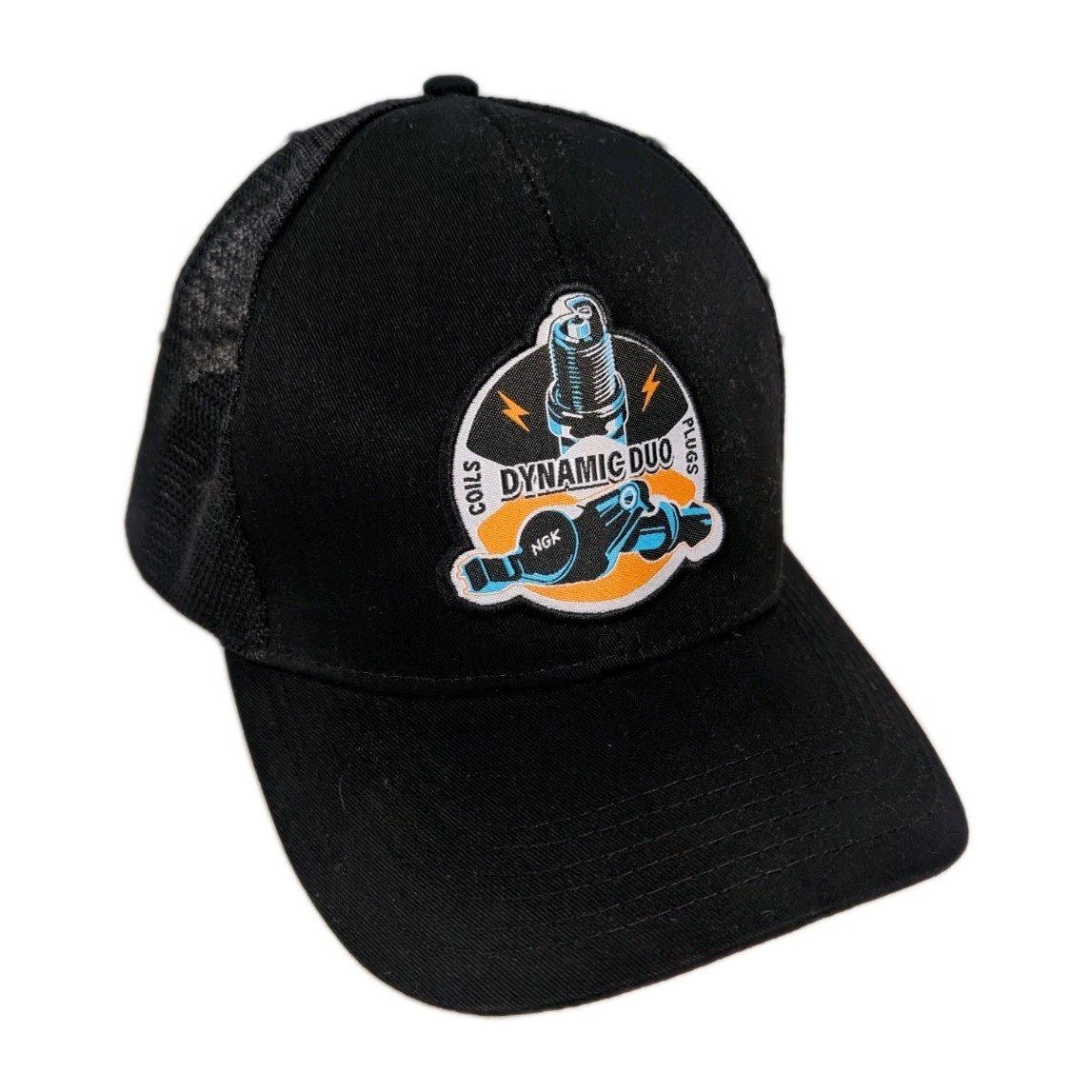 NGK Dynamic Duo Trucker Hat Snapback Black Mesh Spark Plug Ignition Coil Cap NEW