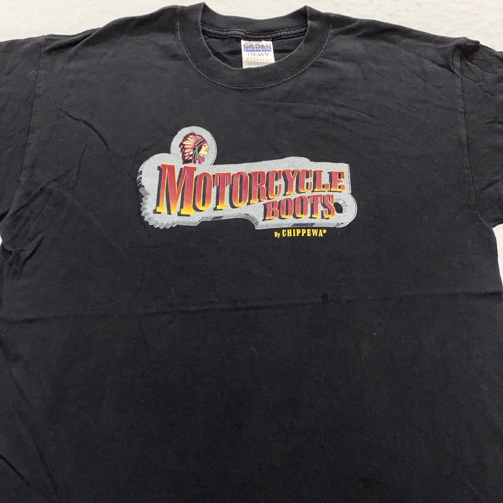 vintage 90s CHIPPEWA MOTORCYCLE BOOTS T-Shirt MEDIUM/LARGE biker soft