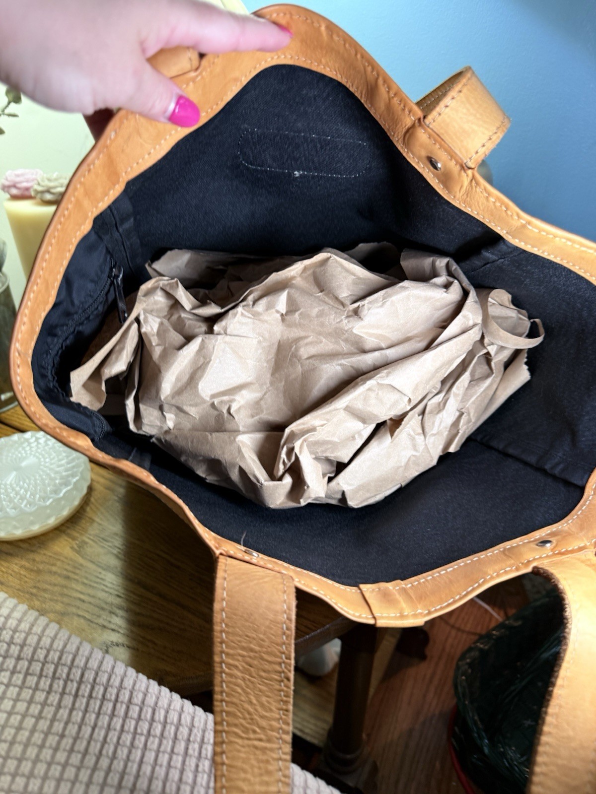Jon Hart Design Navy Canvas Leather Large Tote Bag Travel Carryall Personalized