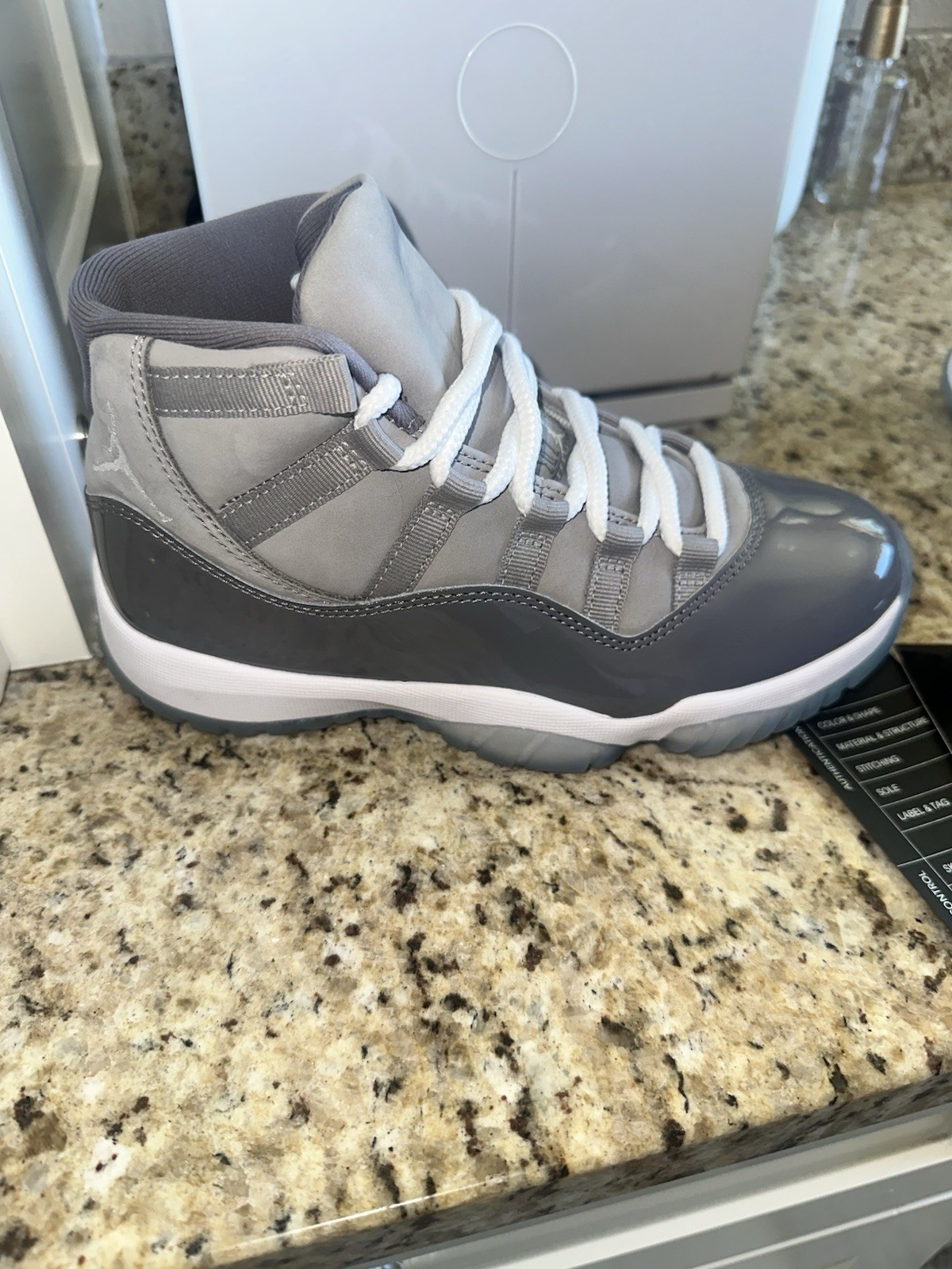 Jordan Air Jordan 11 Retro Gray/White High Top Leather Sneakers US 5Y