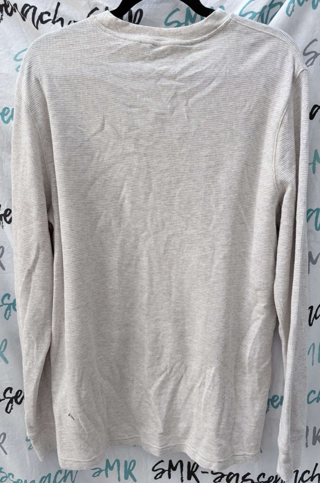 Mens American Eagle AEO Light Tan Flannel Long Sleeve Tee Top Size LT Large Tall