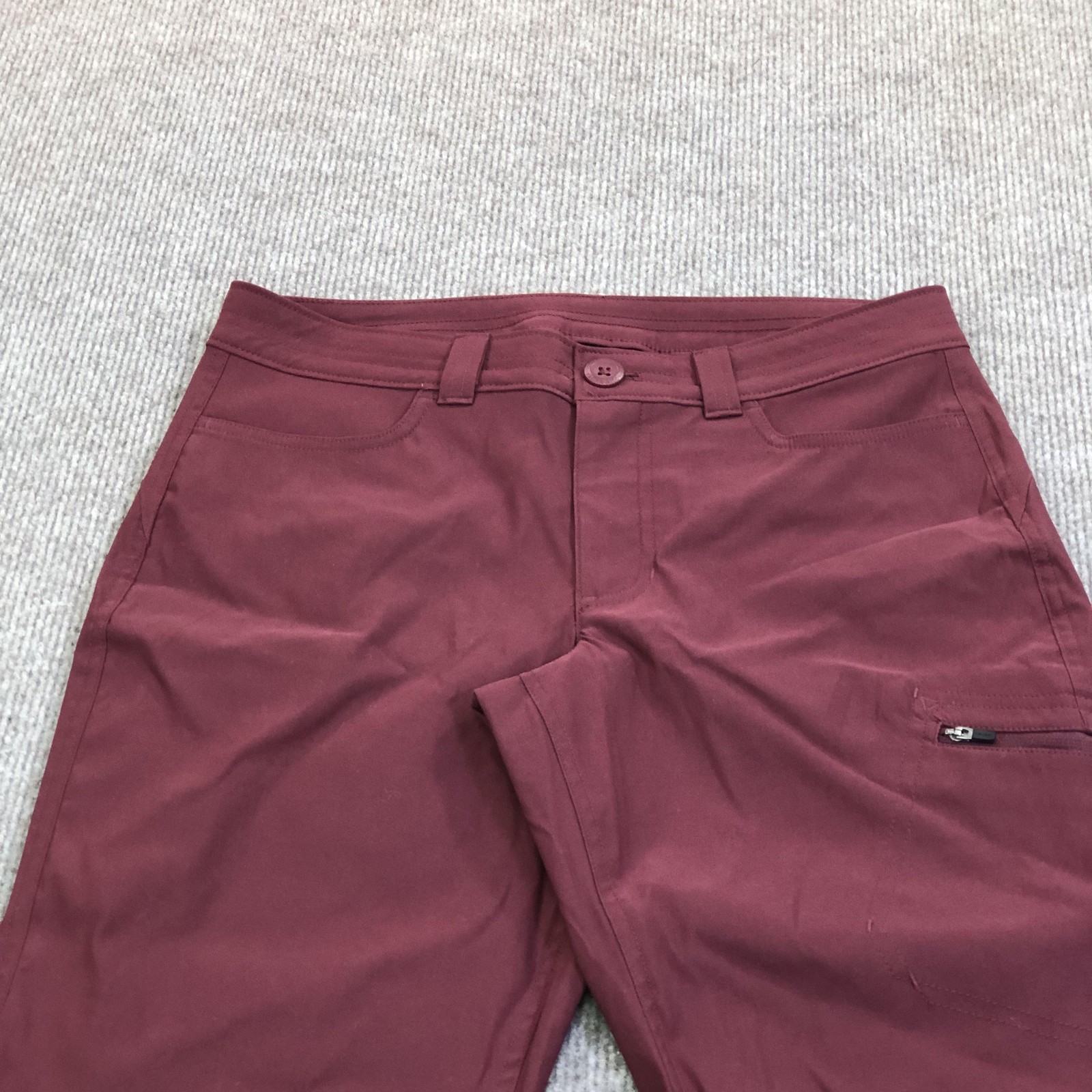 Eddie Bauer Rainier Capri Pants Womens 4 Red Nylon Hiking Outdoor Stretch Travel