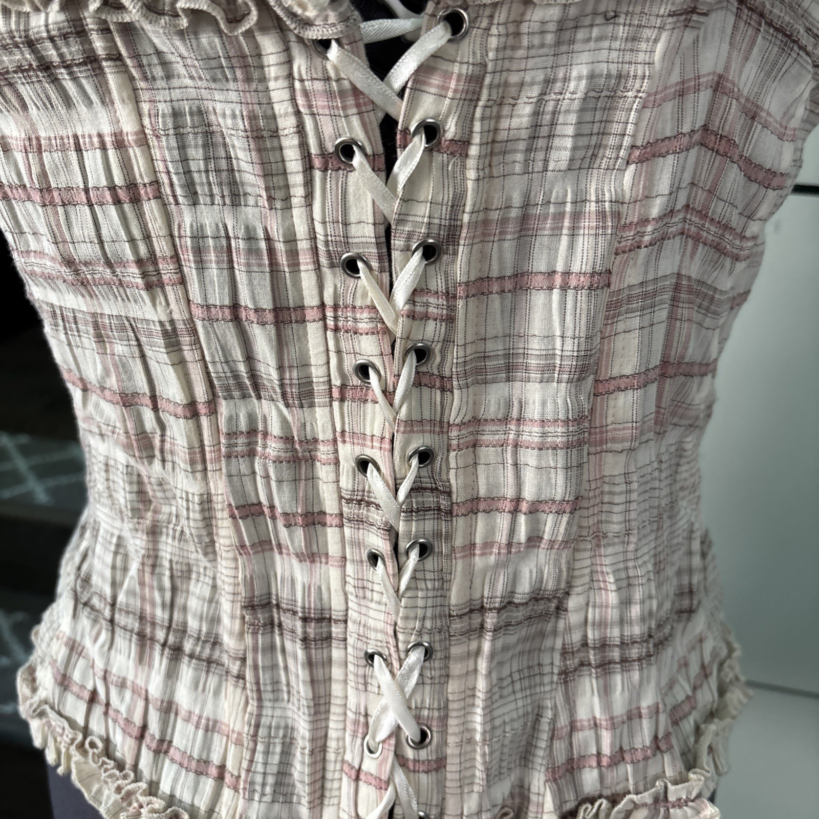 VTG MANDEE Stylish T0mF0rdGirly Rare2Find Y2K Multi Colored Bustier Boning Sz L
