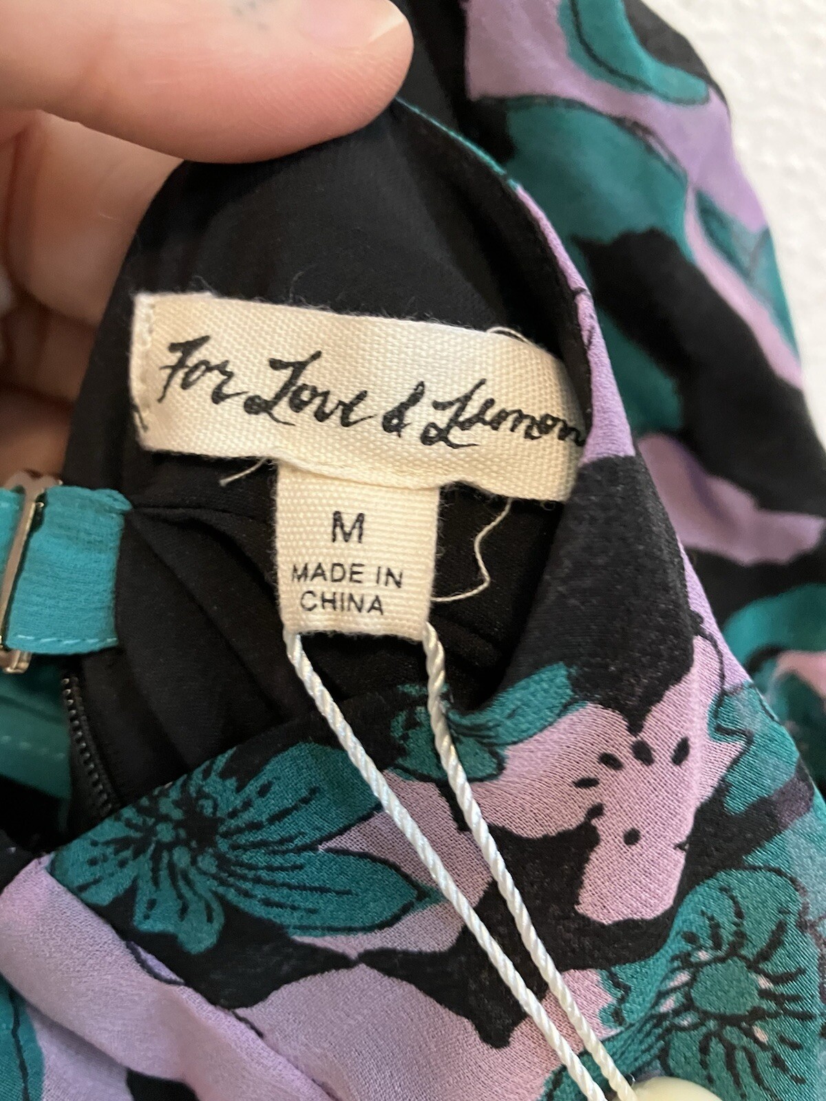 For Love & Lemons Blue Maritza Floral Maxi Dress Size Medium Purple Black NWT
