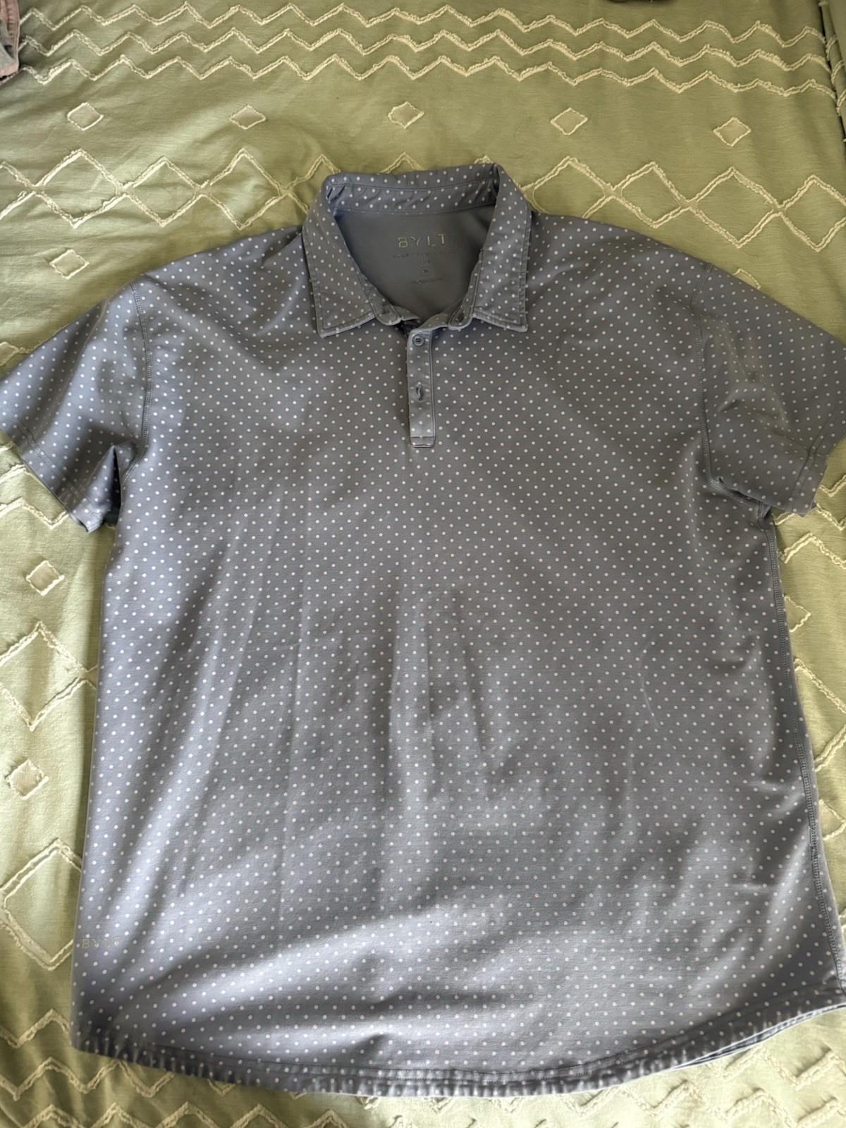BYLT Premium Basics Lux Polo Shirt Mens XXL Charcoal Gray Heather Drop Cut Hem