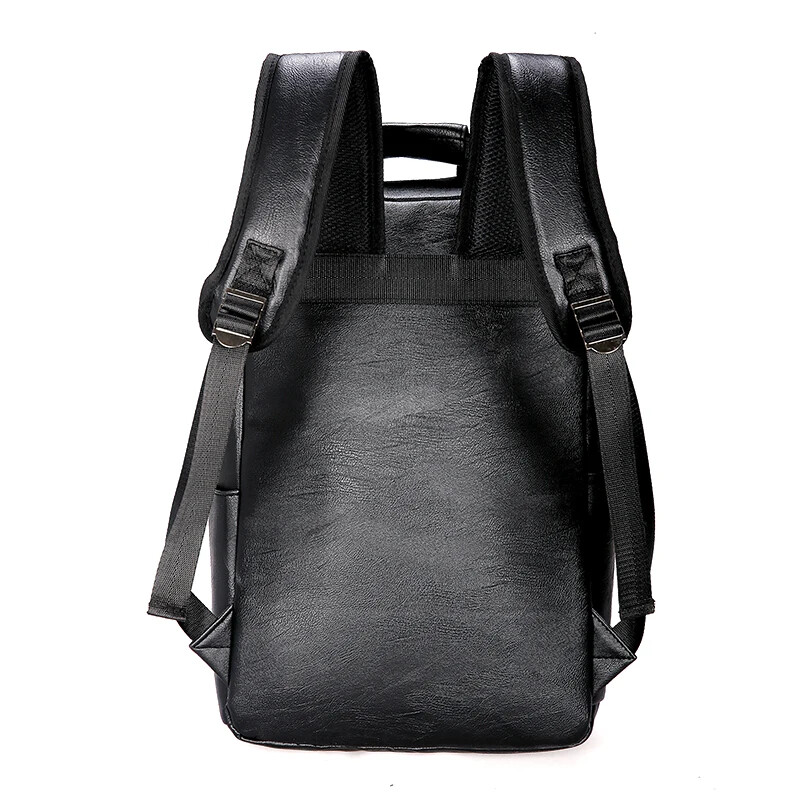 Leather Backpack for Teenage Boys Men Casual Daily School Travel Shoulder Bag
