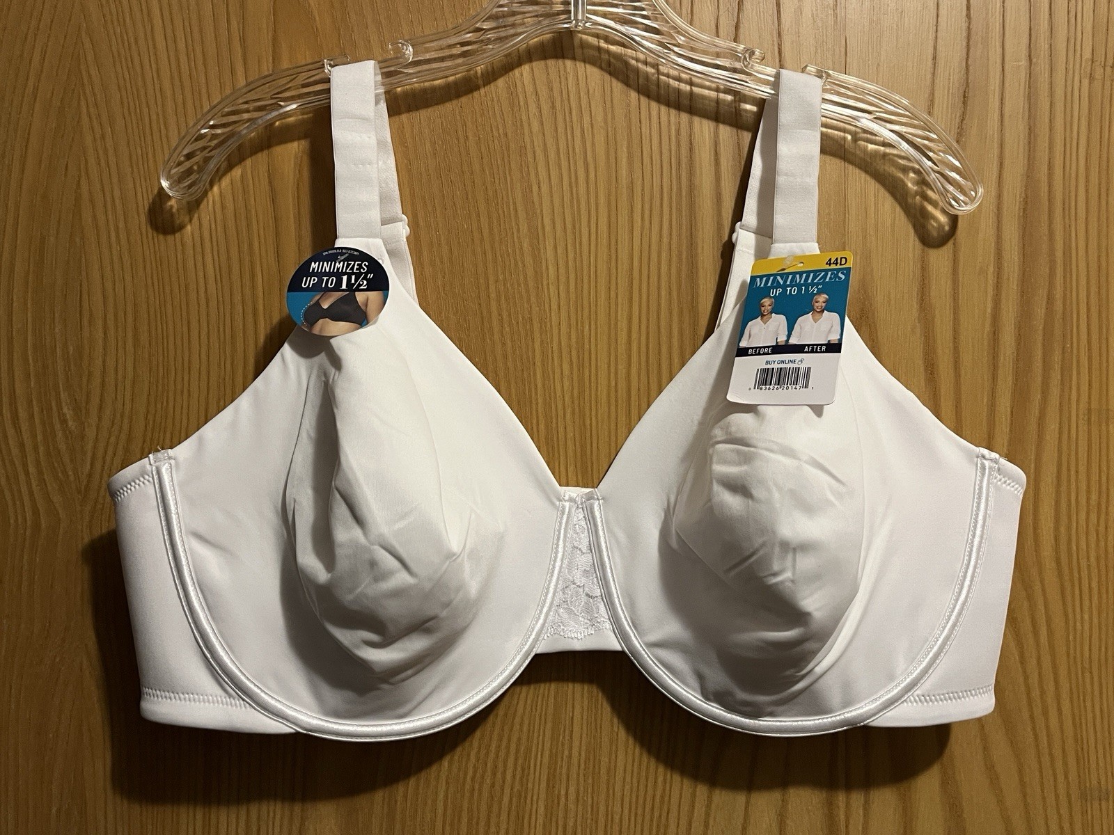 New size 44D Vanity Fair minimizer bra 76084 white underwire Radiant Collection