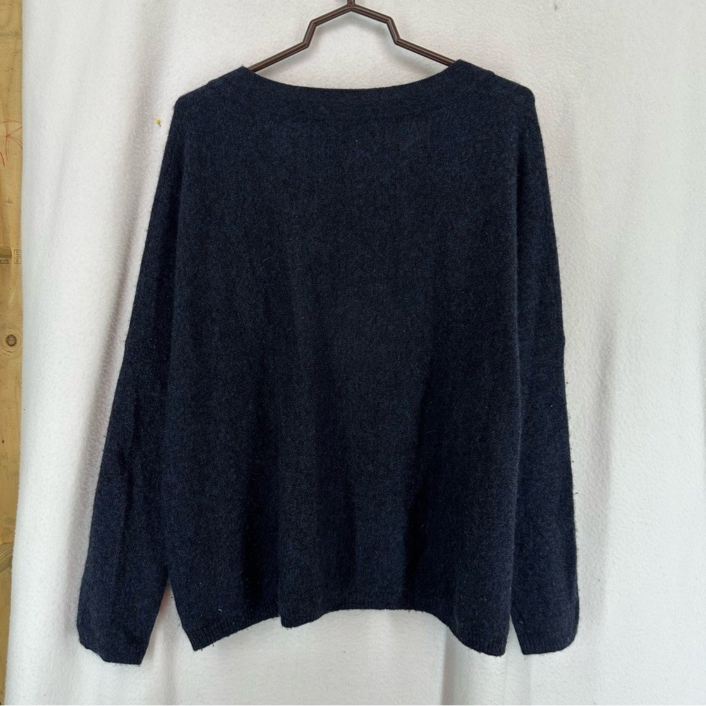 Charli Long Sleeve V Neck Cashmere Sweater Womens Large Blue