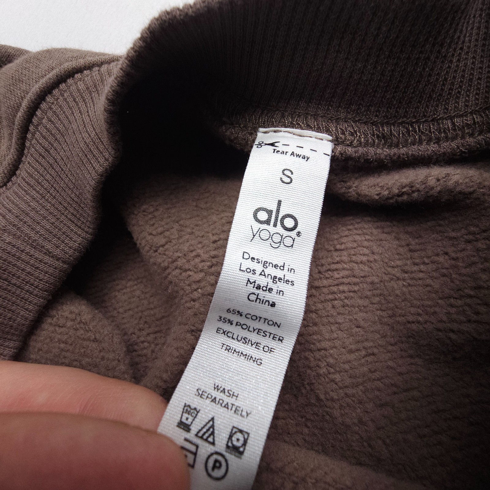 Alo Yoga Devotion Crew Neck Pullover Womens Small Cocoa Crop Sweatshirt Gym Cozy