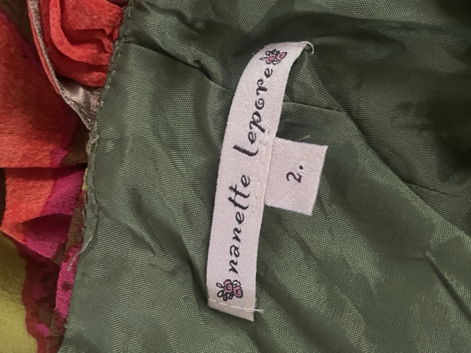 Y2K Nanette Lepore Vintage Geometric Silk Top Size 2