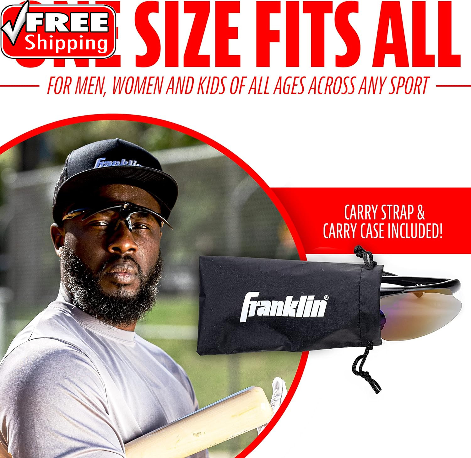 Franklin Sports Baseball + Softball Sunglasses – Men’S + Women’S Sports Sunglass