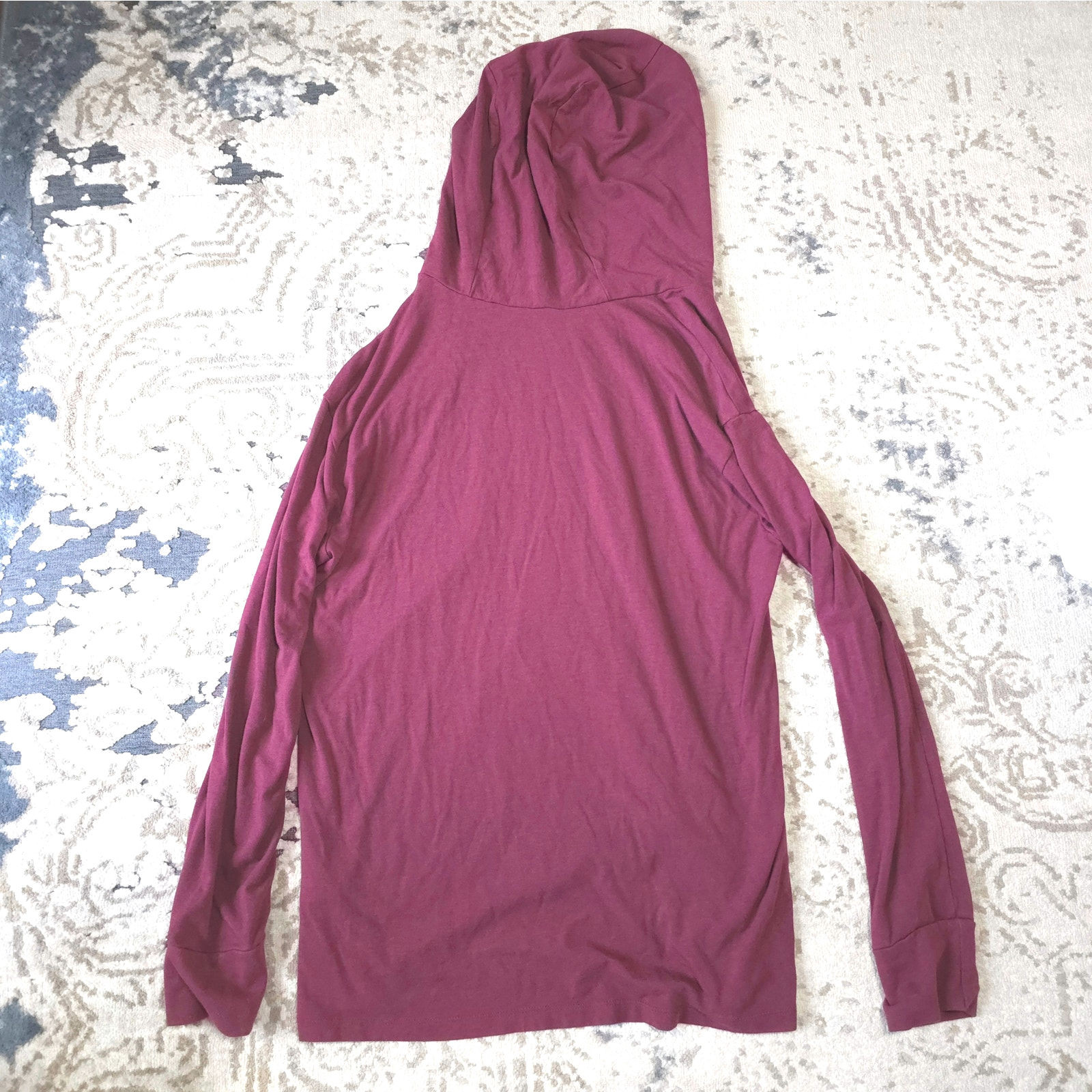 Two Blind Brothers Long Sleeve Hoodie Mens Size L Maroon Color Rayon From Bamboo