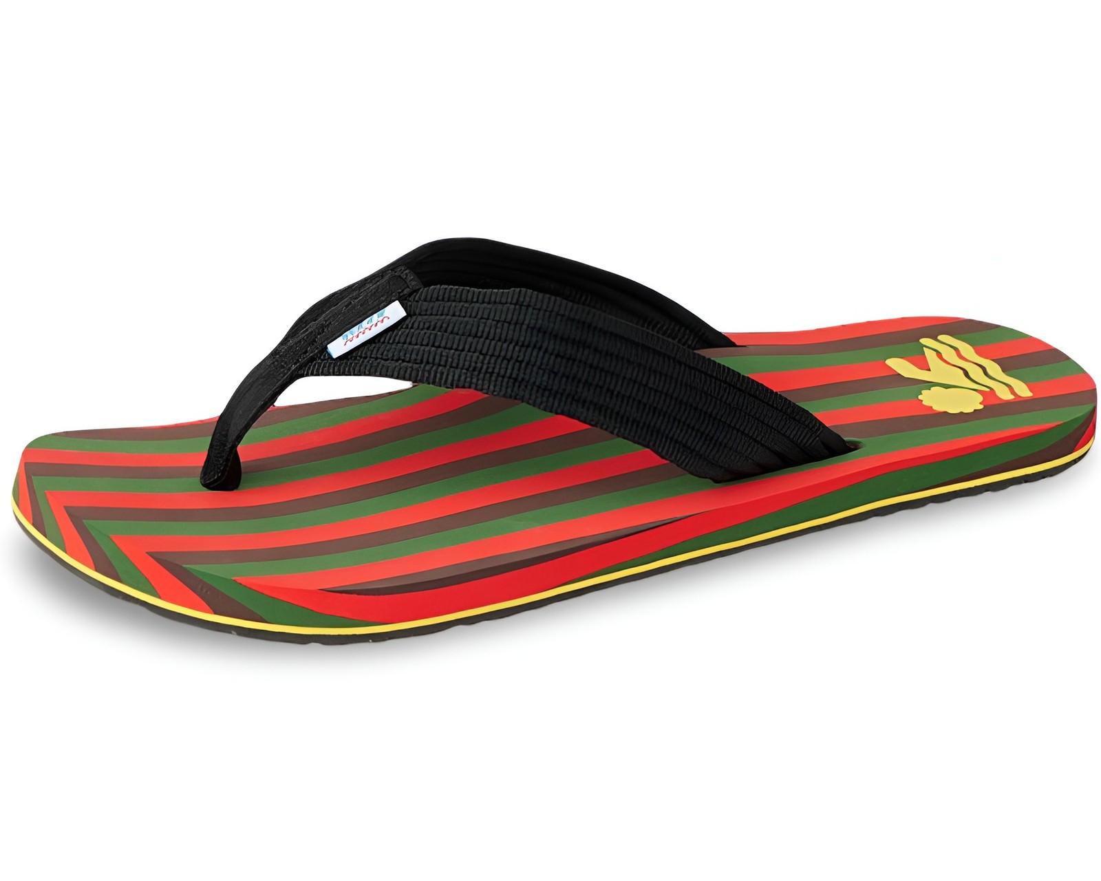 Reef X Ebony Beach Club Men’s Red/Green/Brown Original Stripes Flip Flop