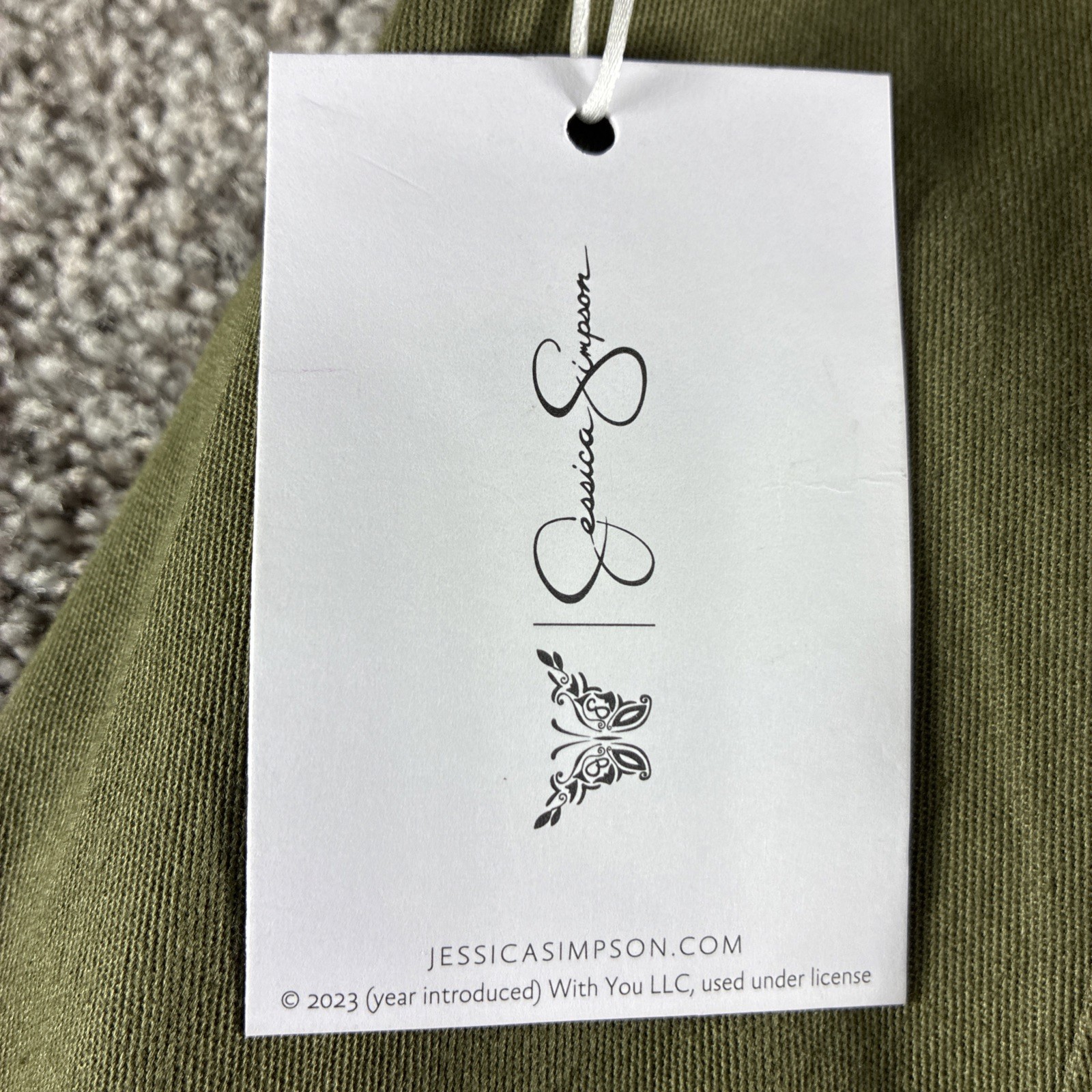 NEW Jessica Simpson Burnt Olive Green Cargo Adjustable Leg Pants, Sz 22W
