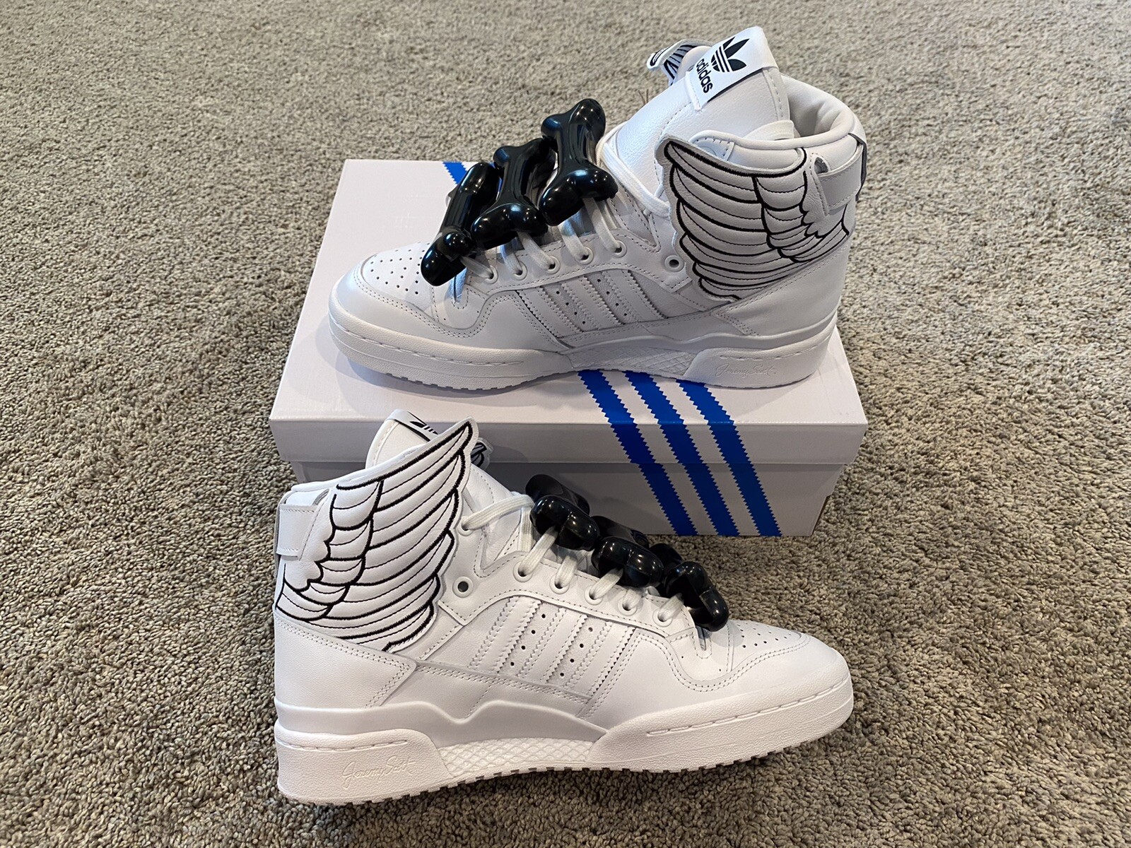 Adidas Jeremy Scott, 6 Black Bones Only, Shoes Not Included.