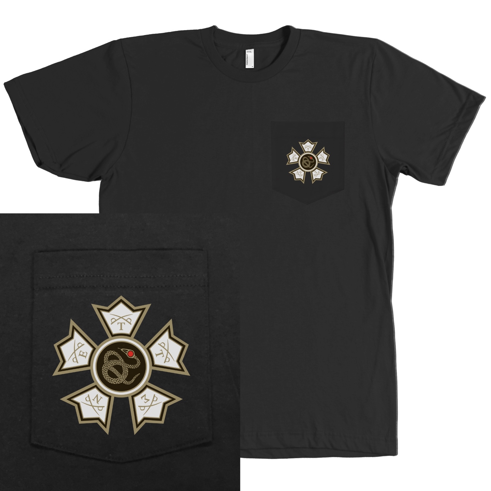 Sigma Nu Fraternity Bella + Canvas POCKET Shirt Sig Nu Badge