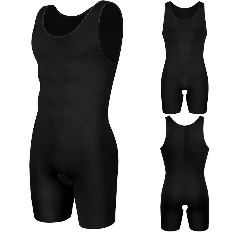 Men Shapewear Tummy Control Full Body Shaper Compression Slim Bodysuit Jumpsuits