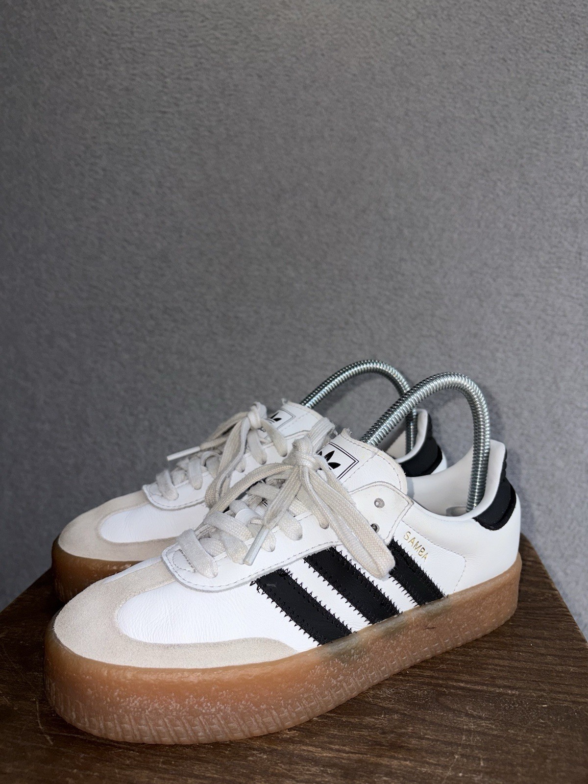 Adidas Originals Sambae Cloud White Metallic Gold Women’s Sz 5.5
