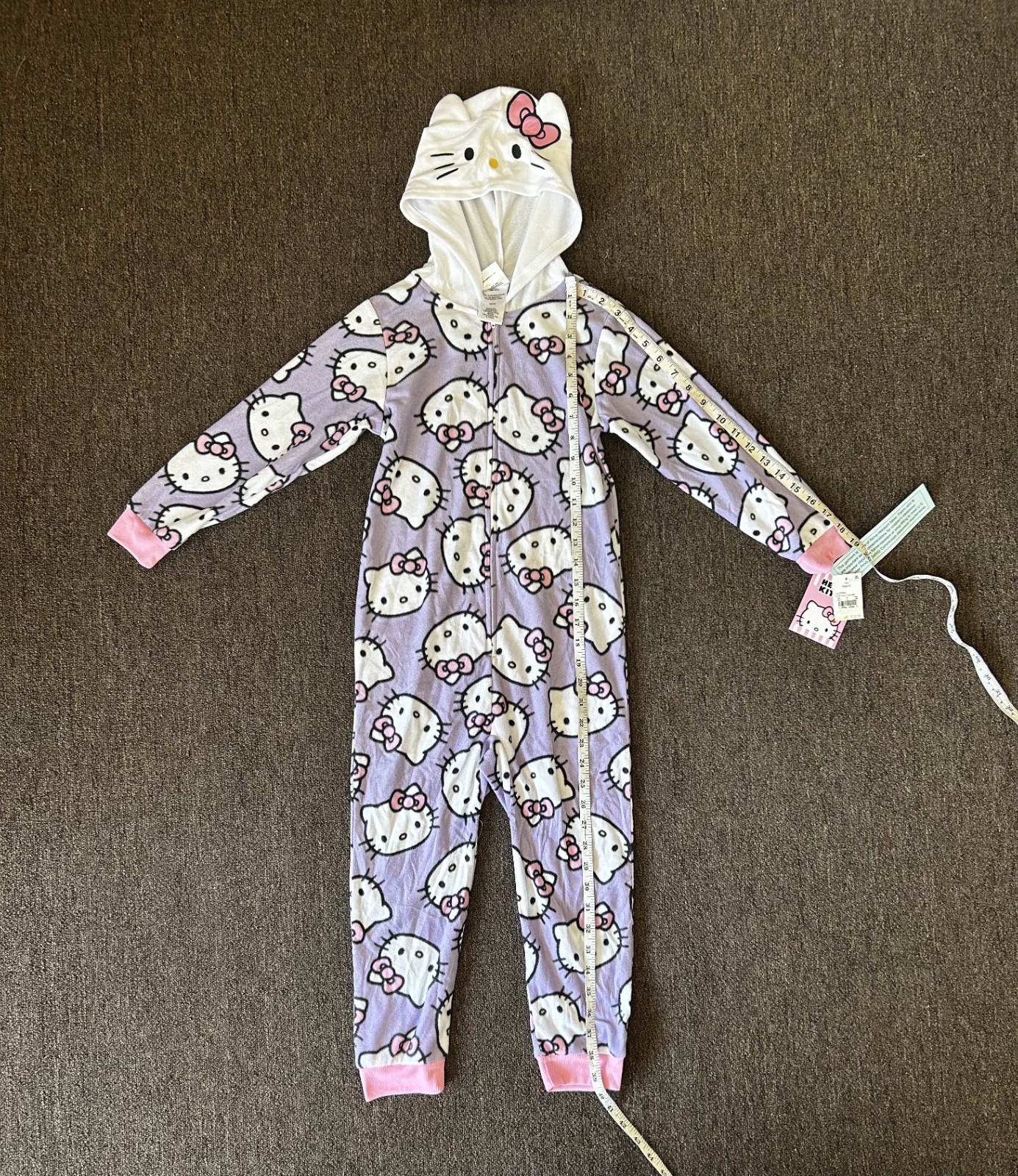 NWT Hello Kitty Hooded Costume Print Fleece Pajama Sleeper Size S (6/6x)