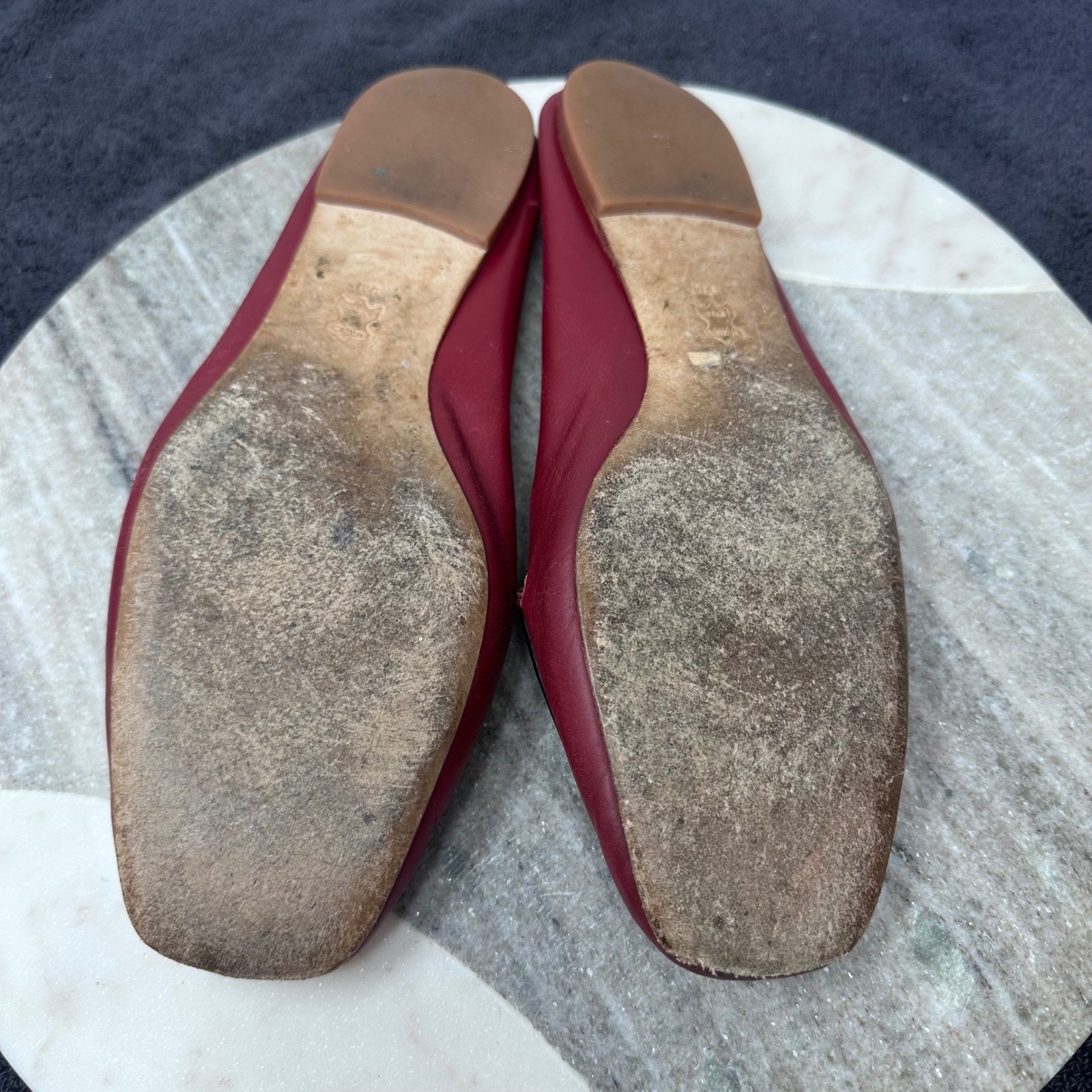 Tory Burch Burgundy Leather Croc Embossed Bow Loafer Flats 9M 8099 G20