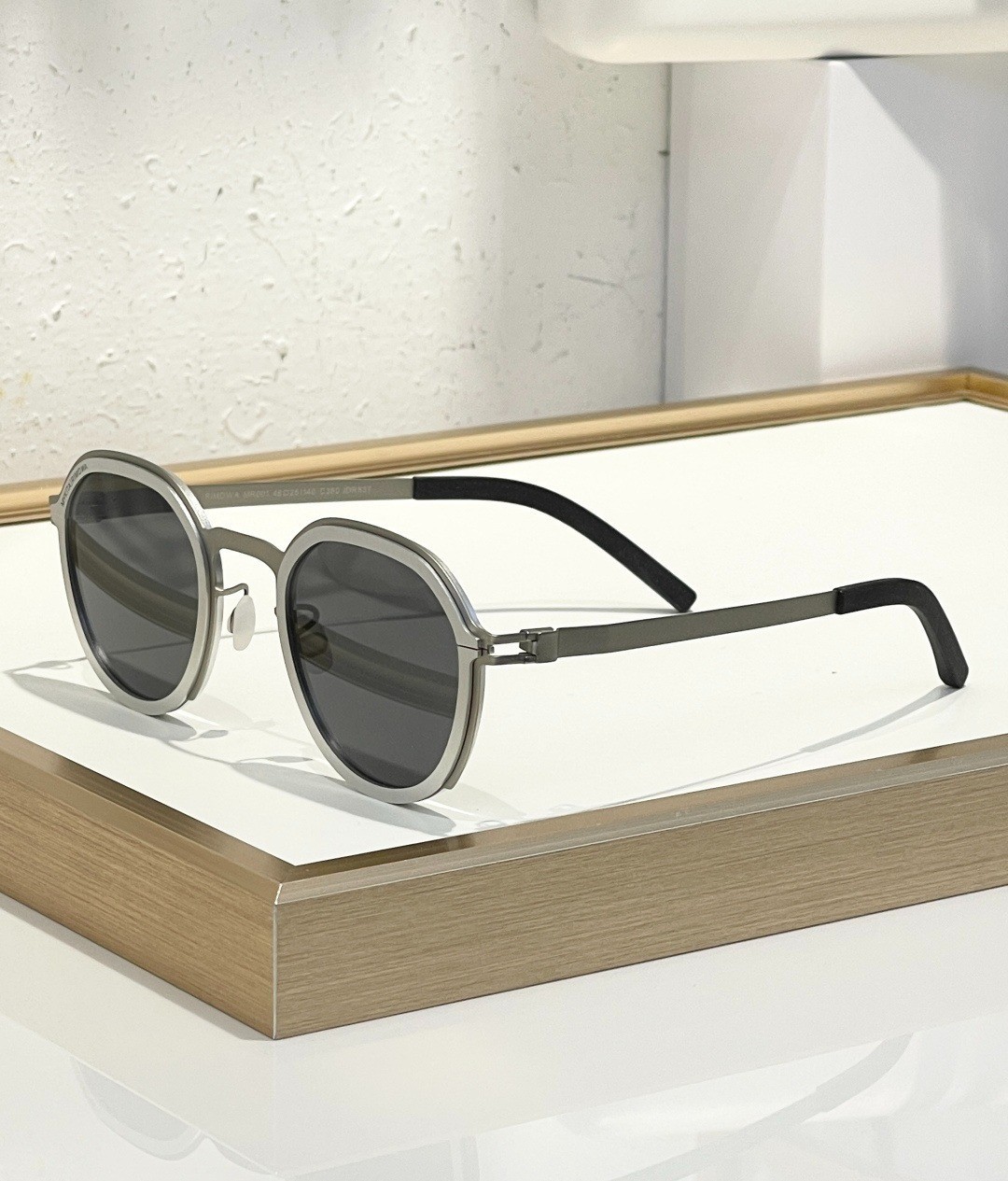 MYKITA x RIMOWA Heritage MR001 Round Sunglasses Silver Gunmetal Grey Lens 48mm