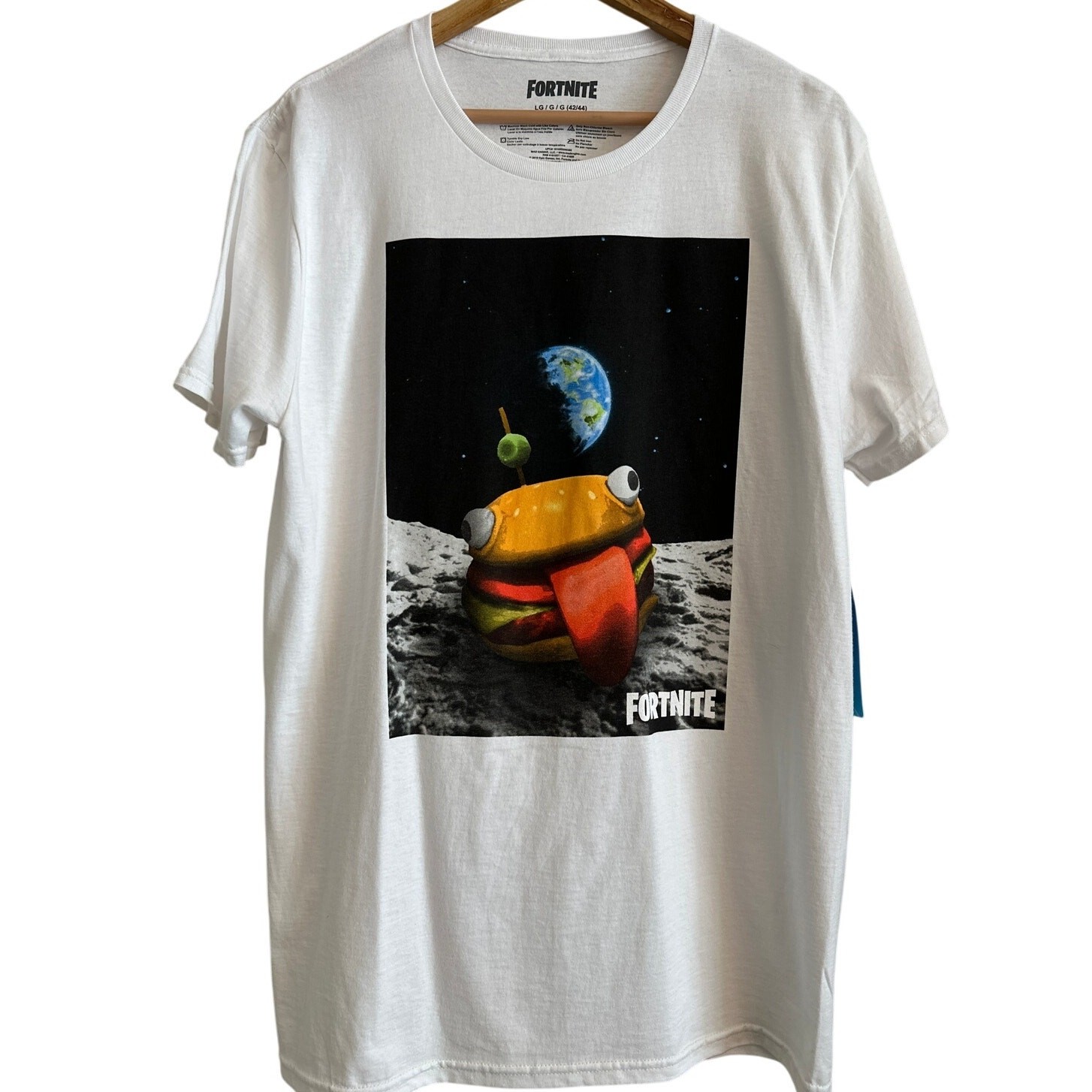 Fortnite Moon Burger Tee L (42/44) NWT – Stellar Streetwear 🍔🌙