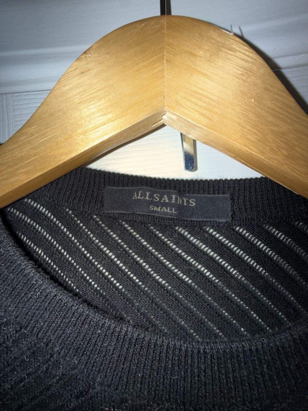 AllSaints Grid Tee Asymmetric Mesh Knit Top