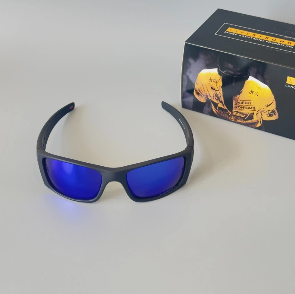 Oakley Fuel Cell OO9096 Polarized Sunglasses Matte Black Frame Deep Blue Lens