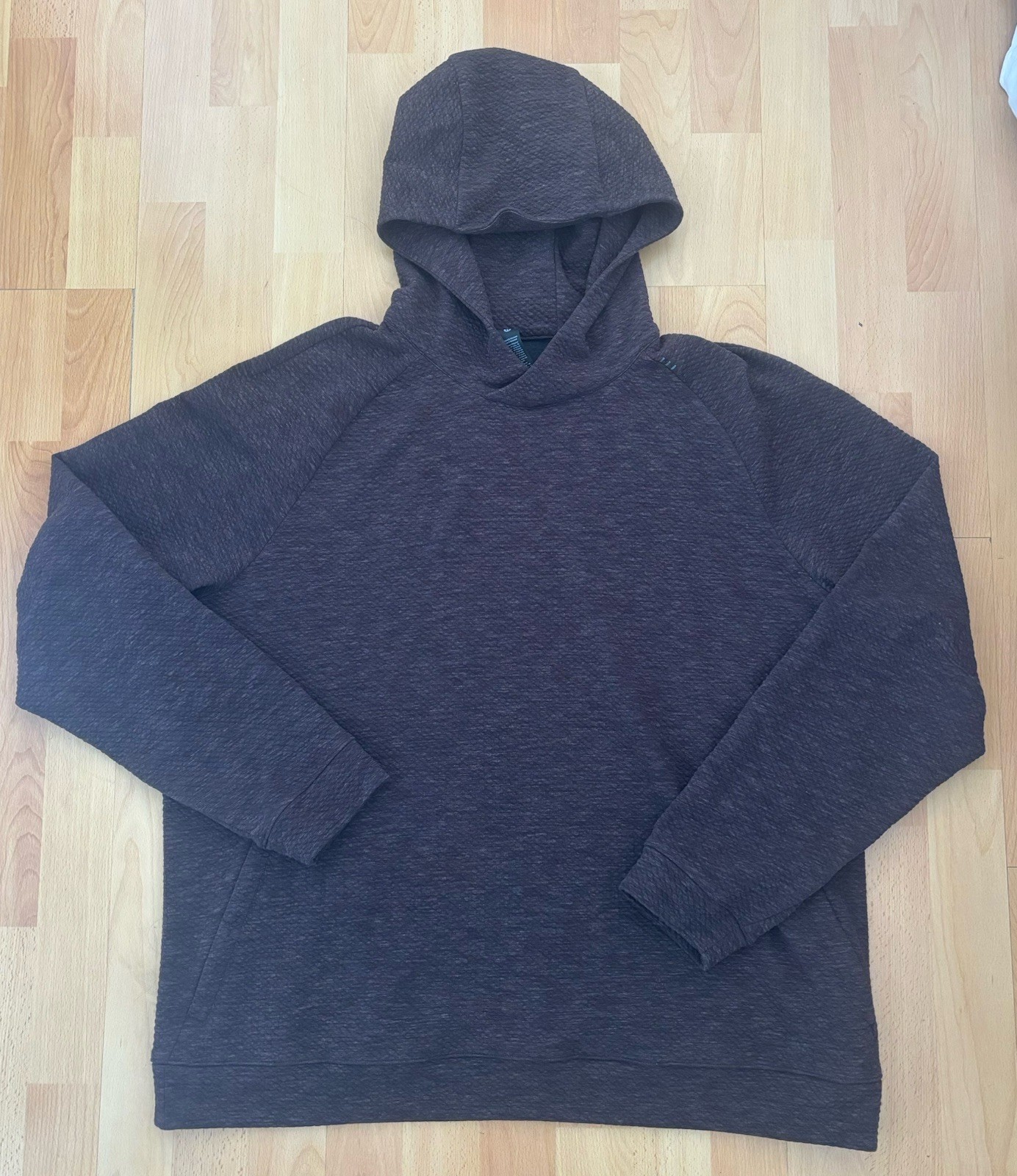 Lululemon At Ease Hoodie XXL Hooded Textured Waffle Sweatshirt Burgundy Red