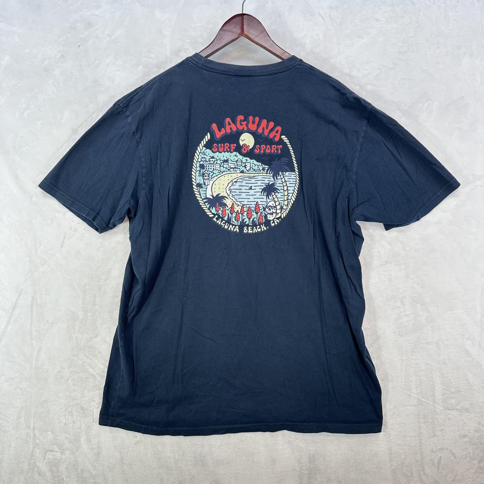 Laguna Surf & Sport Shirt Mens 2XL Blue Laguna Beach Surf Graphic Tee California