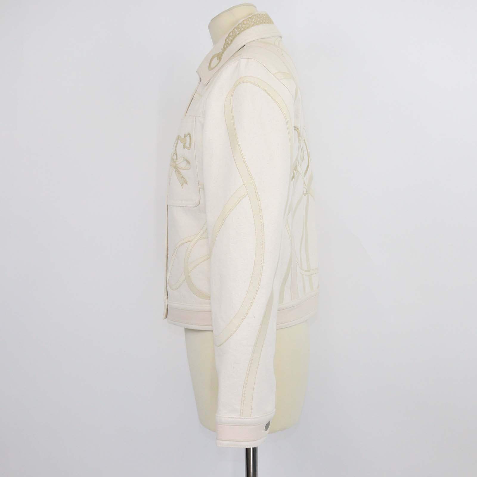 Hermes Naturel Denim Embroidered Jacket