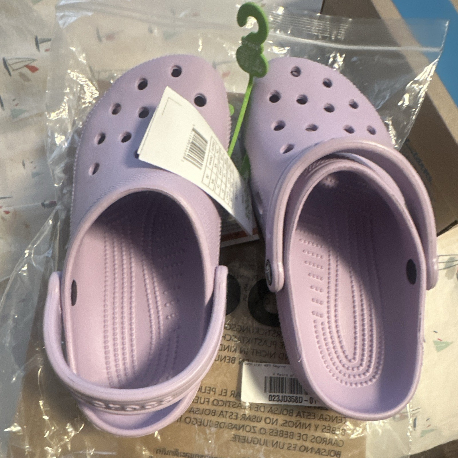 Crocs Classic Kids Purple Clog Slip-On with Heel Strap Comfort, US 7