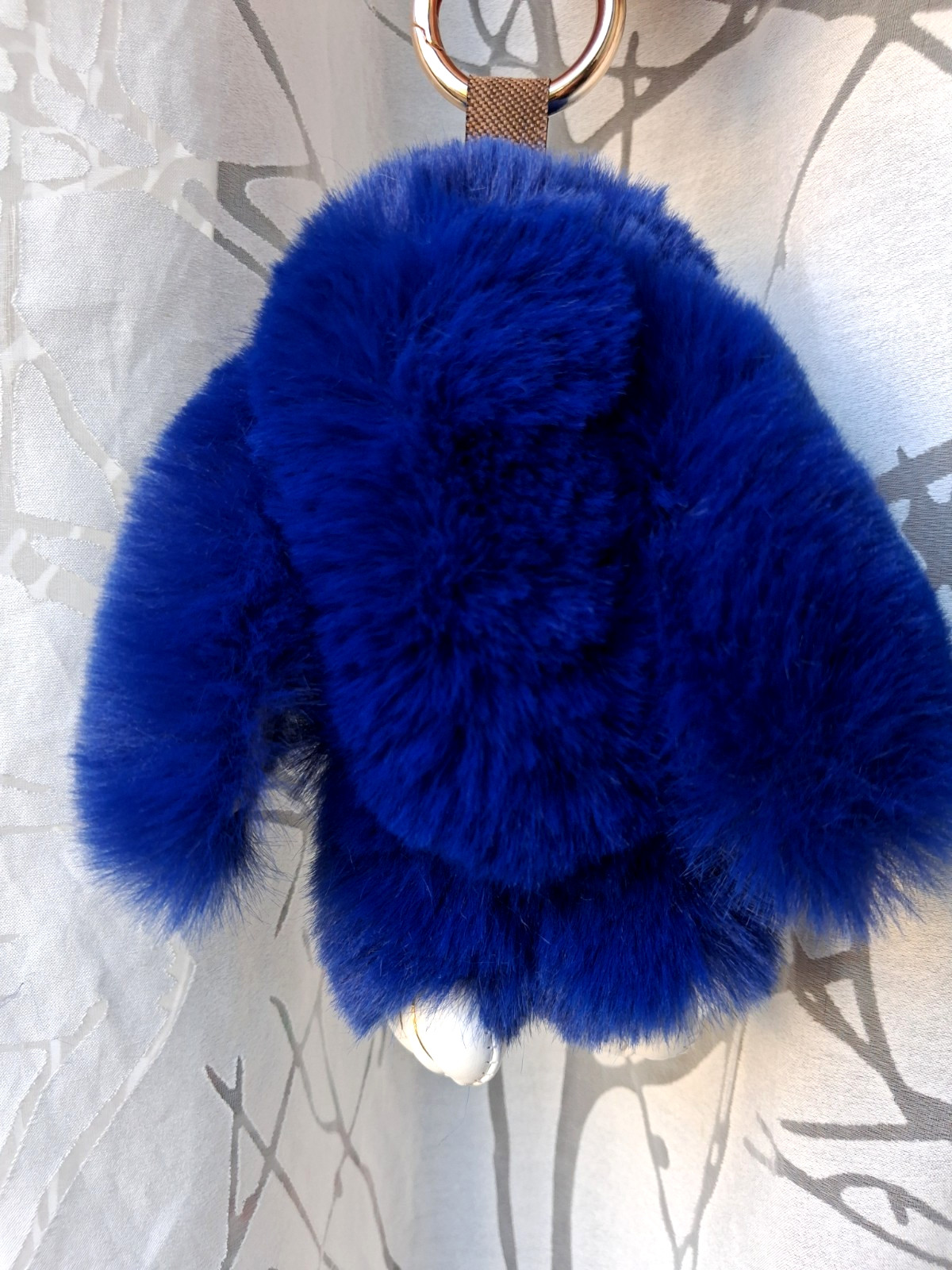 LFPU Blue Bunny Keychain Soft Fur Bag Charm Pendant Inspired By Bunny Lulu, NEW