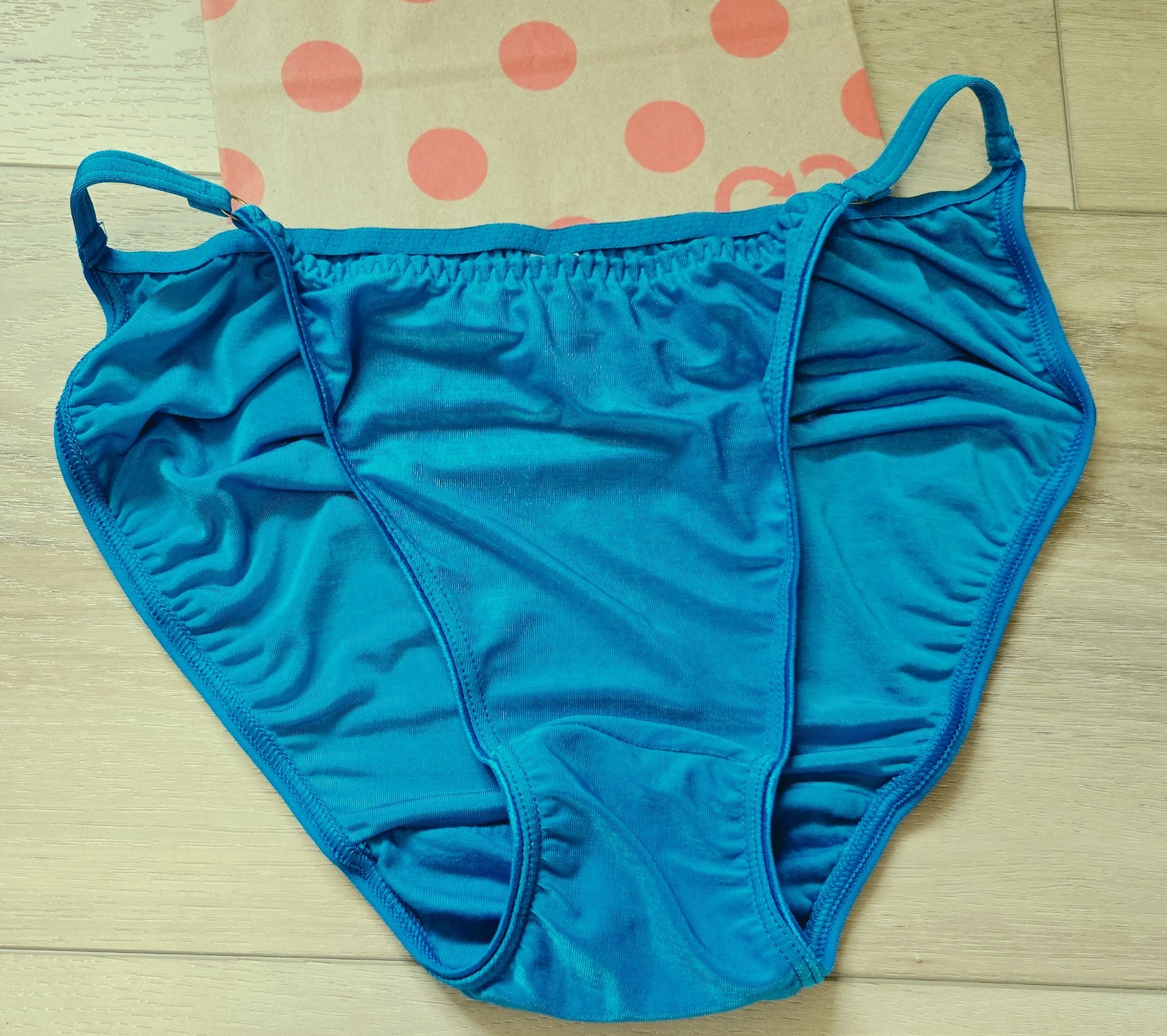 Vintage 1998 Victoria’s Secret Teal Silky Slinky Nylon String Bikini Panties L