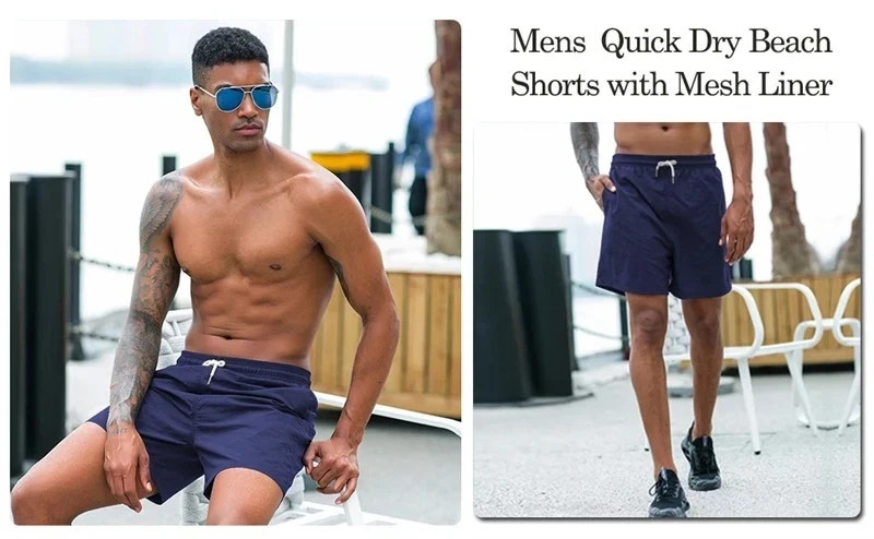 Men’s Quick Dry Mesh Lined Swim Trunks Pockets Beach Gym Shorts Pants Wear Gift