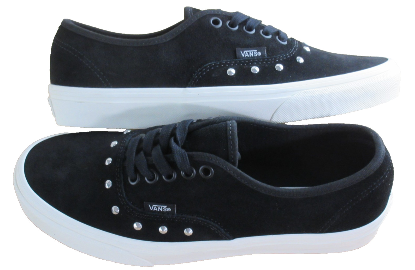 Vans Authentic Women’s Spikes Black White Suede lace up shoes Size 9 NIB