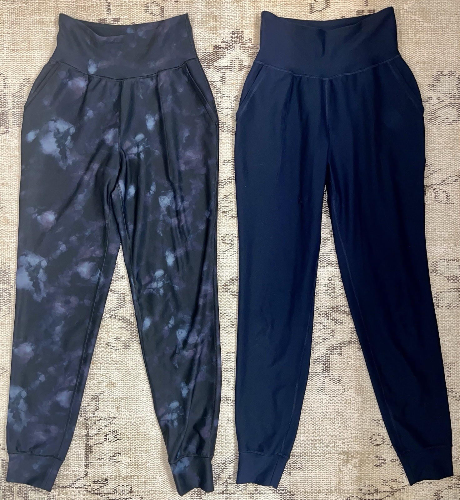 LOT of 2- Old Navy – High Rise Jogger Pants Navy & Navy Tie Dye – Sz:S Tall