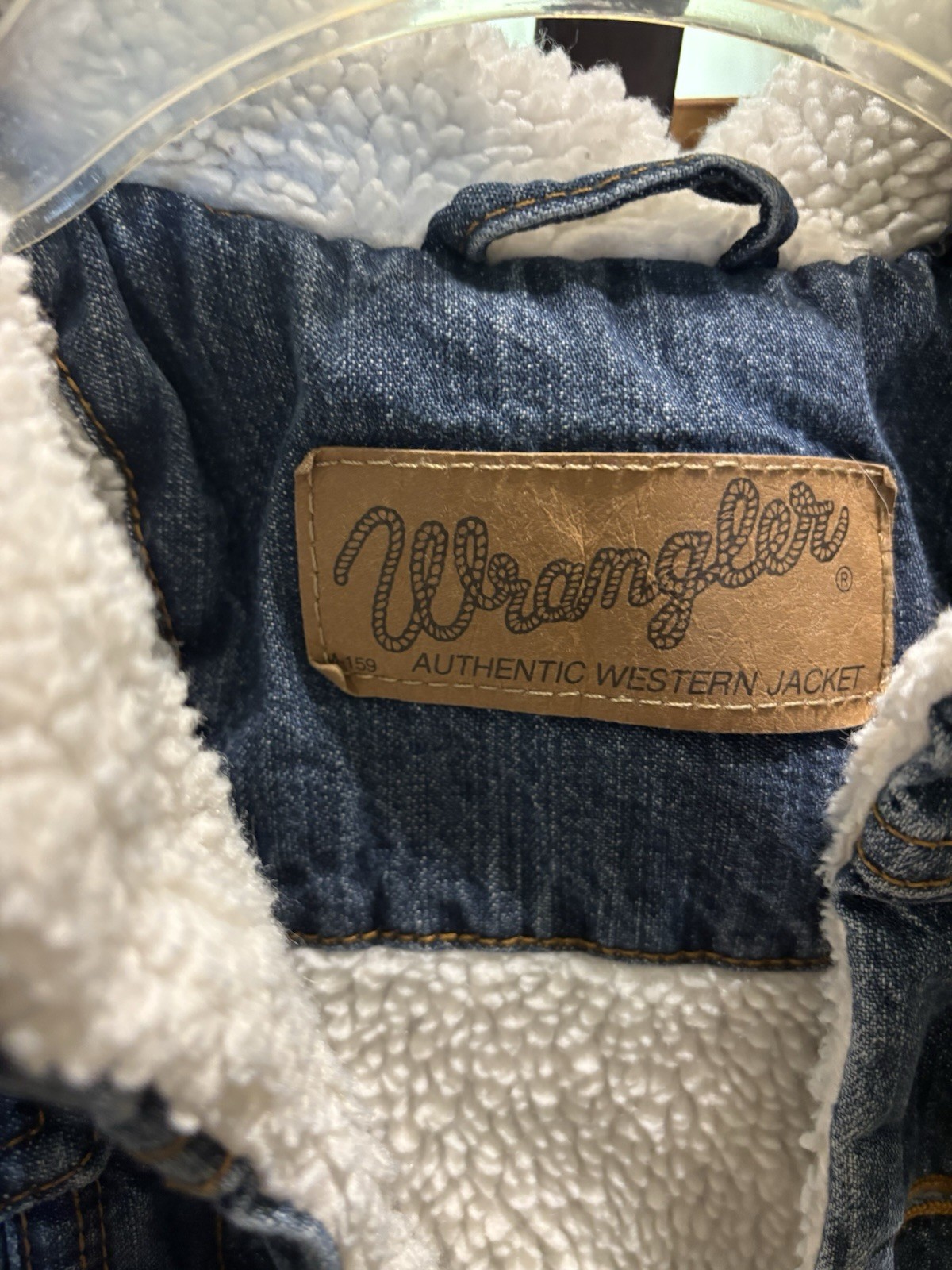 Wrangler Authentic Western Jacket Kids M Blue Denim Sherpa Lined Button Front