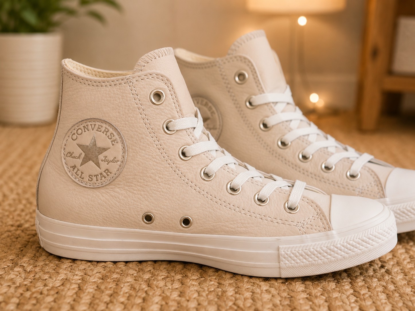 Converse Chuck Taylor All Star High Top Leather Earthy Neutrals A03734C 2022