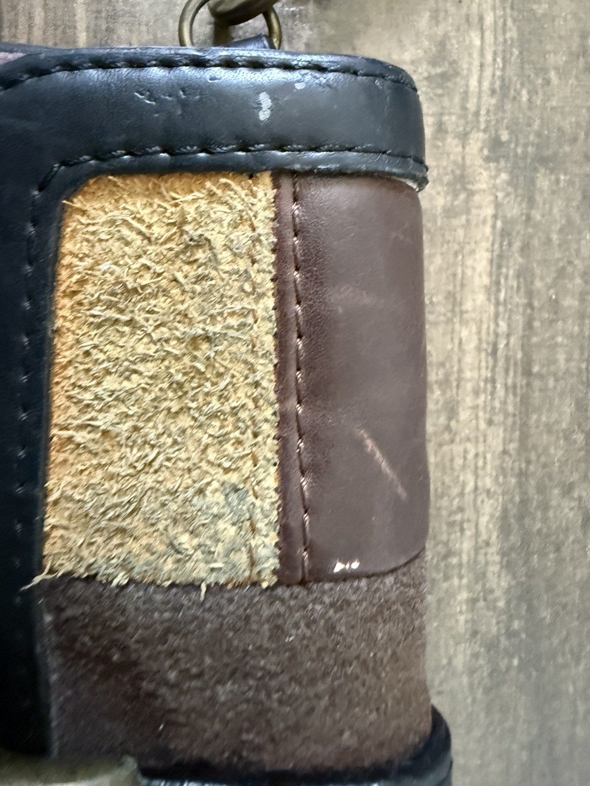 Coach Patchwork Signature Logo Zip Wristlet Wallet, Brown Purple Beige Gold