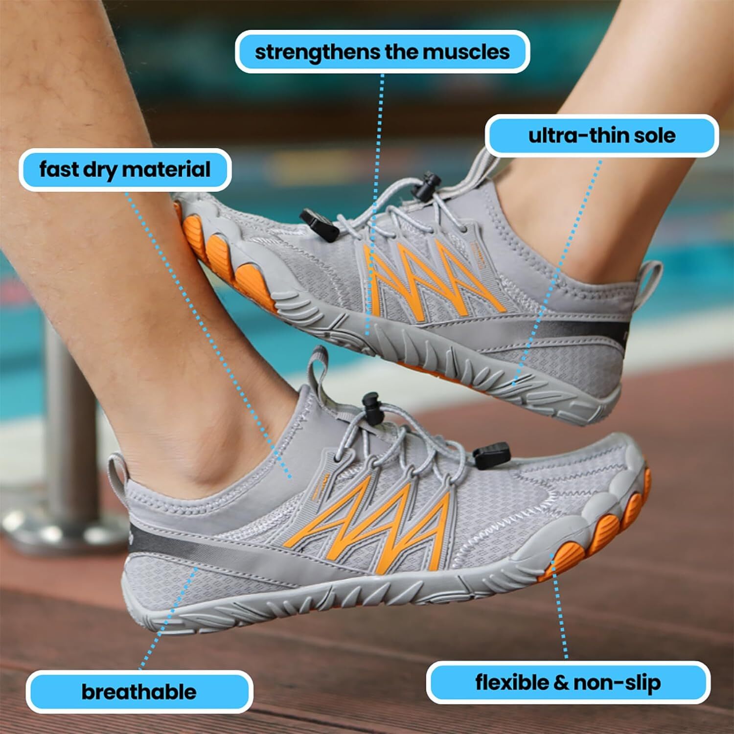 Water Shoes Quick Drying for Unisex Beach Swimming Shoes Barefoot Surf Non-Slip