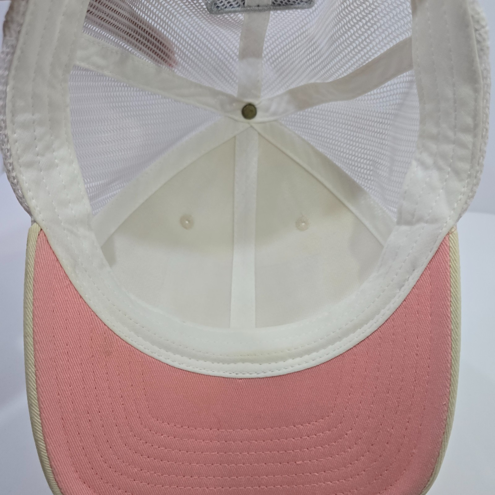 Columbia PFG Hat Cap Trucker American Flag Fishing Fish Cream Beige Snap Back