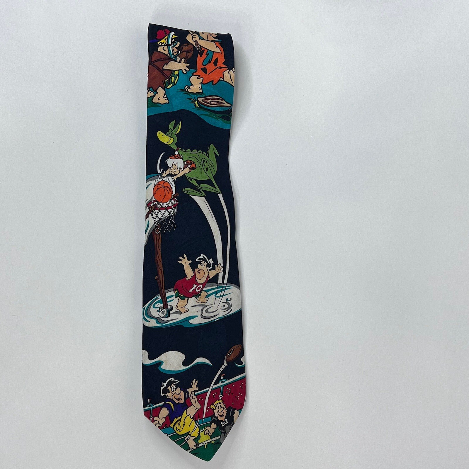 VTG Flintstones Mens Necktie Neck Tie Sports Hanna Barbera Basketball Football