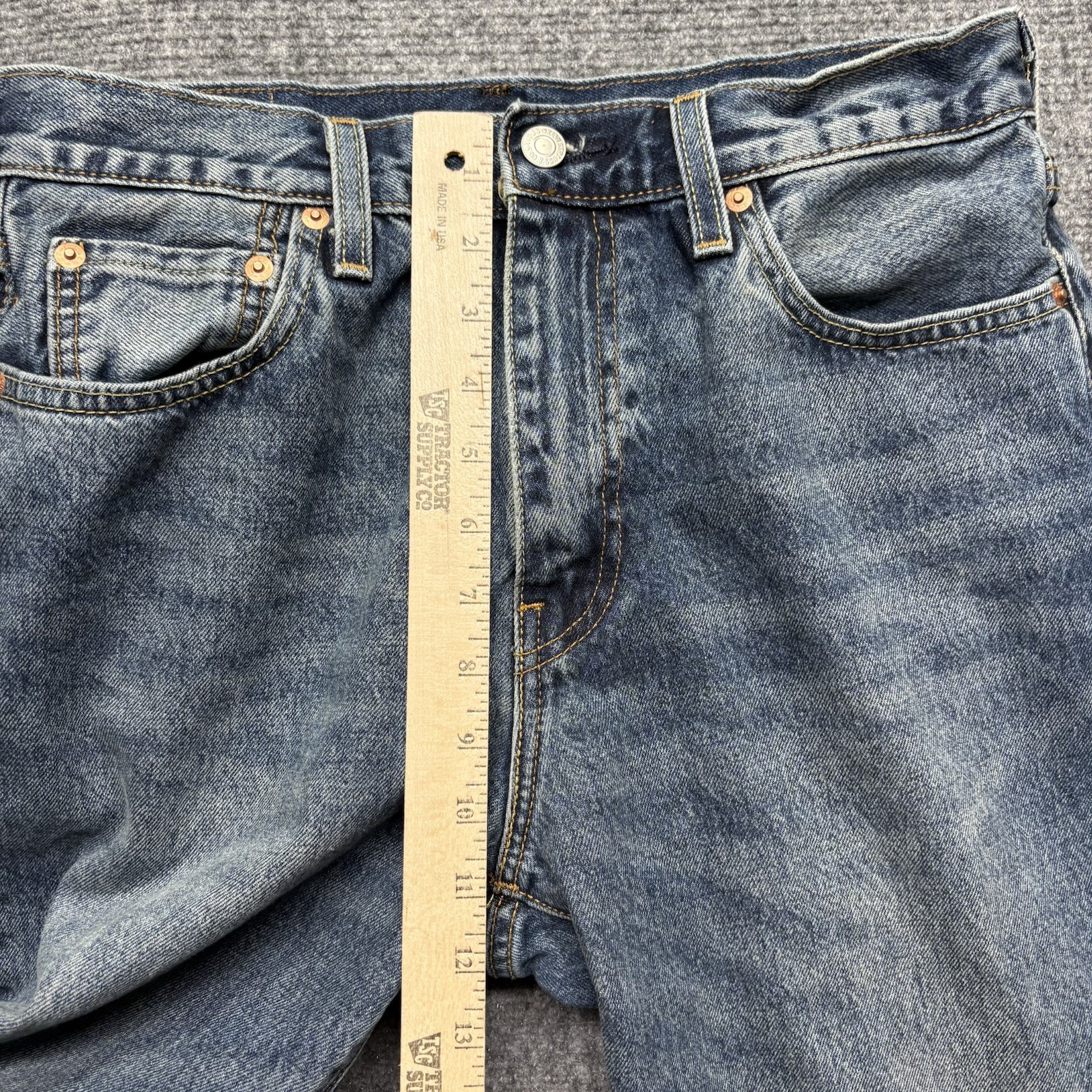 Levis Premium 568 Loose Straight Leg Jeans Mens 30×32 Blue Denim 29037-0059